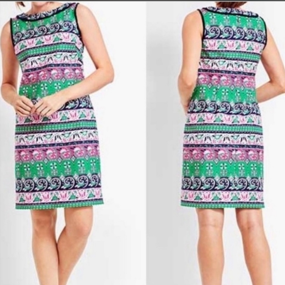 Talbots Multi Color Floral Sleeveless Sheath Midi Dress Size6